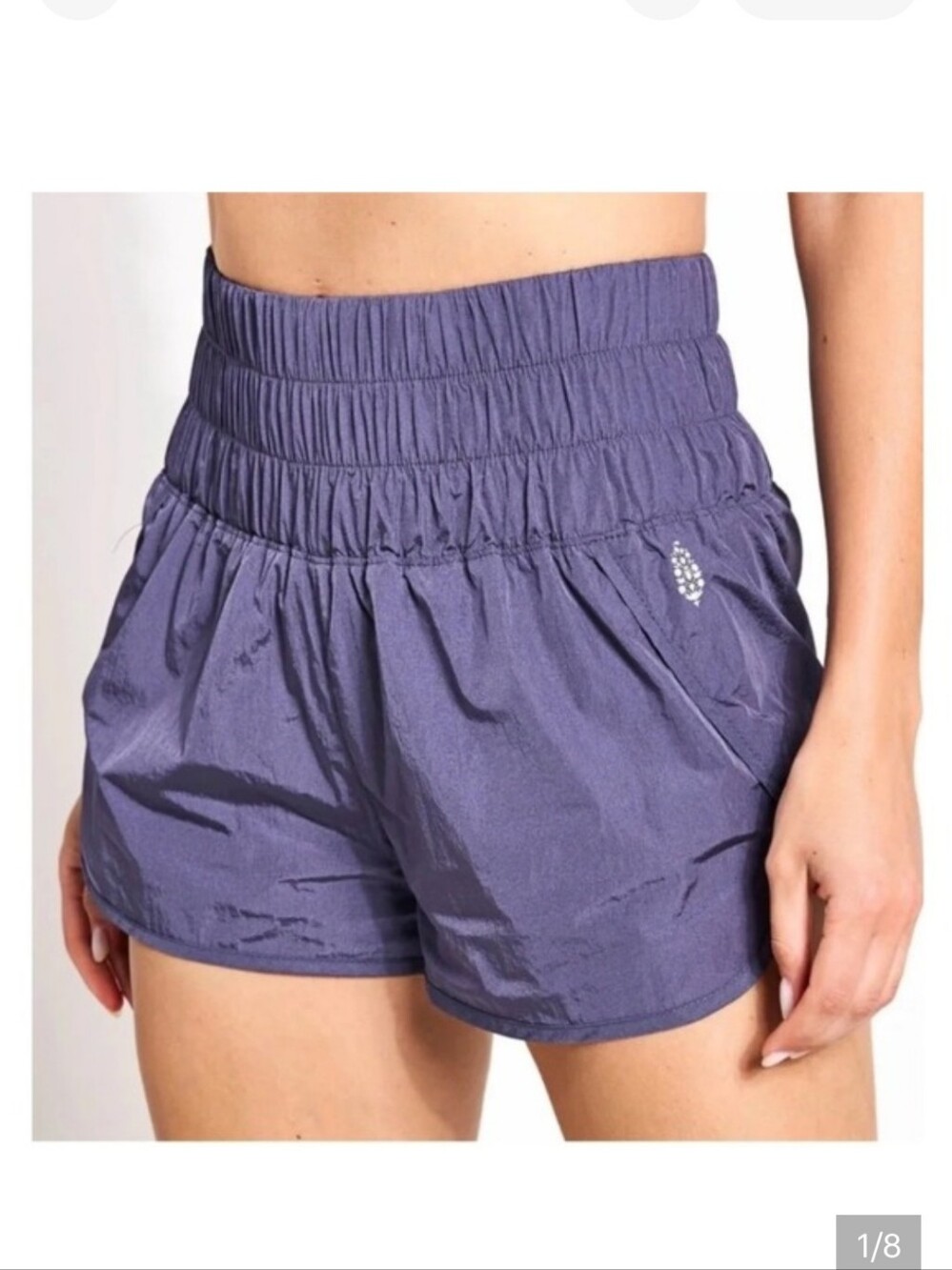 High-Waist Purple Women’s Smocked Shorts